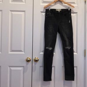 Garage Grey-wash High-waisted Skinny Jeans
